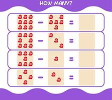 How many cartoon mitten. Counting game. Educational game for pre shool years kids and toddlers vector