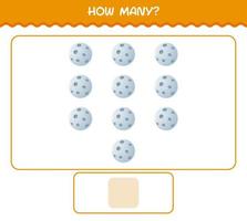 How many cartoon moon. Counting game. Educational game for pre shool years kids and toddlers vector