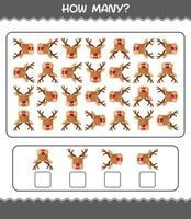 How many cartoon reindeer. Counting game. Educational game for pre shool years kids and toddlers vector