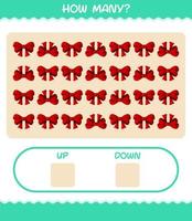 How many cartoon ribbon. Counting game. Educational game for pre shool years kids and toddlers vector