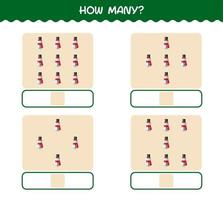 How many cartoon snowman. Counting game. Educational game for pre shool years kids and toddlers vector