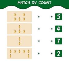 Match by count of cartoon christmas ornament. Match and count game. Educational game for pre shool years kids and toddlers vector