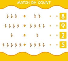 Match by count of cartoon ginger. Match and count game. Educational game for pre shool years kids and toddlers vector