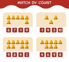 Match by count of cartoon bell. Match and count game. Educational game for pre shool years kids and toddlers vector