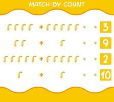 Match by count of cartoon crookneck squash. Match and count game. Educational game for pre shool years kids and toddlers vector