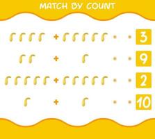 Match by count of cartoon crookneck squash. Match and count game. Educational game for pre shool years kids and toddlers vector