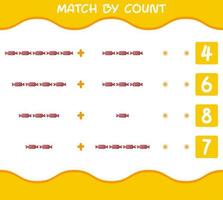 Match by count of cartoon candy. Match and count game. Educational game for pre shool years kids and toddlers vector