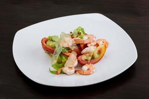 Shrimps with aloe vera salad photo