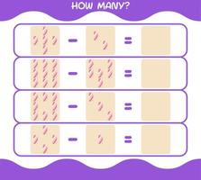 How many cartoon marshmallow. Counting game. Educational game for pre shool years kids and toddlers vector