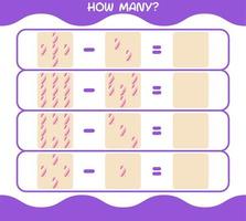 How many cartoon marshmallow. Counting game. Educational game for pre shool years kids and toddlers vector