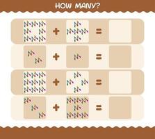 How many cartoon string light. Counting game. Educational game for pre shool years kids and toddlers vector