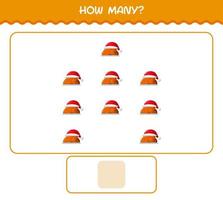 How many cartoon turkey. Counting game. Educational game for pre shool years kids and toddlers vector