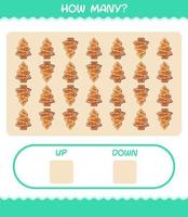 How many cartoon gingerbread cookie . Counting game. Educational game for pre shool years kids and toddlers vector