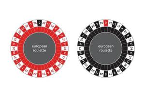 European roulette wheel vector