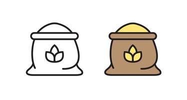 Flour sack icon. Linear vector illustration in a flat style.