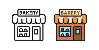 Bakery shop building icon. Linear vector symbol in flat style.