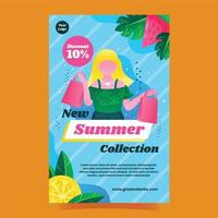 nueva plantilla colorida de póster de colección de verano vector