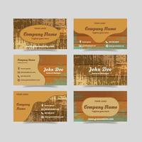 Rustic Texture Business Card Template Set vector