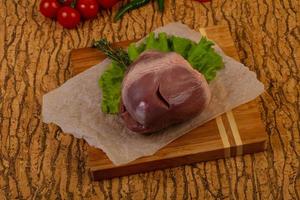 Raw pork heart photo