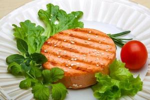 Salmon burger cutlet photo