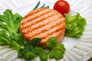 Salmon burger cutlet photo