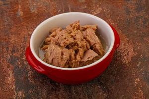 Canned tuna fillet for salad photo