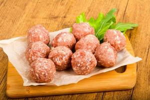 Raw meat balls photo