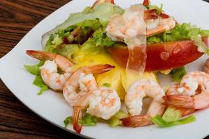 Shrimps with aloe vera salad photo