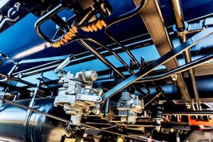 Industrial shot of a pipeline. Railway industry photo