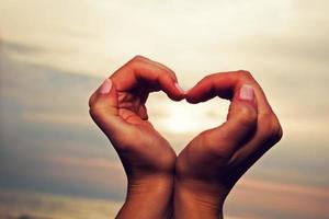 Hands in heart shape photo