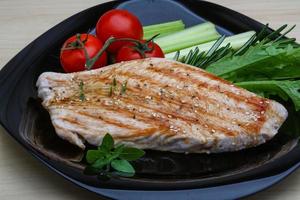 Grilled turkey steak photo