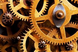 Grunge gear, cog wheels background. Industrial science, clockwork, technology. photo