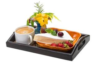 Breakfast wirh coffee and cheese photo