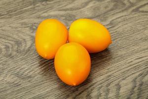 Yellow ripe tasty tomatoes vegetables photo