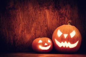 Halloween pumpkins glowing, jack-o-lantern photo