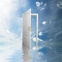 Door to new world. Hope, success, new way concepts photo