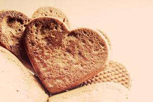 Heart shaped gingerbread cookies photo