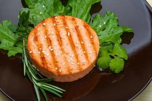 Salmon burger cutlet photo