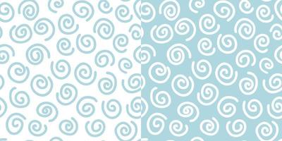 Cute hand drawn seamless pattern set with circle shapes. Childish style vector background. Fresh modern geo print for kids apparel, scrapbooking, wallpaper