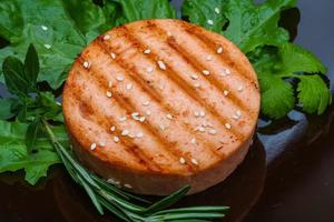 Salmon burger cutlet photo