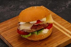 Delicous burger with tuna fish photo