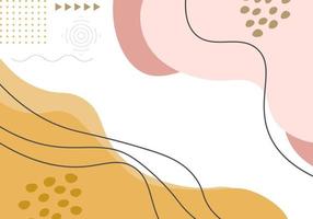 Abstract memphis halftone background with fluid shapes vector