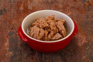 Canned tuna fillet for salad photo