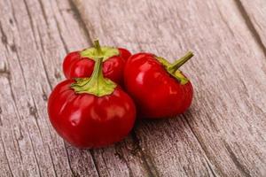 Red hot spicy cherry pepper photo