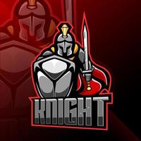 diseño de logotipo de mascota knight esport vector