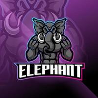 Elephant esport mascot vector