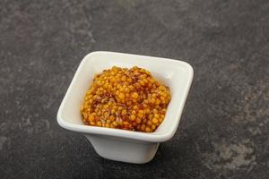 Dijon mustard sauce with seeds photo
