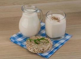 Kefir with crispbread photo