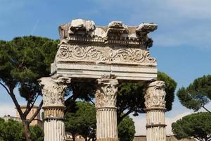 Building ruins and ancient columns  in Rome, Italy photo