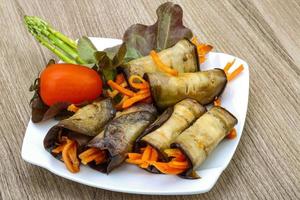 Eggplant rolls with carrot photo